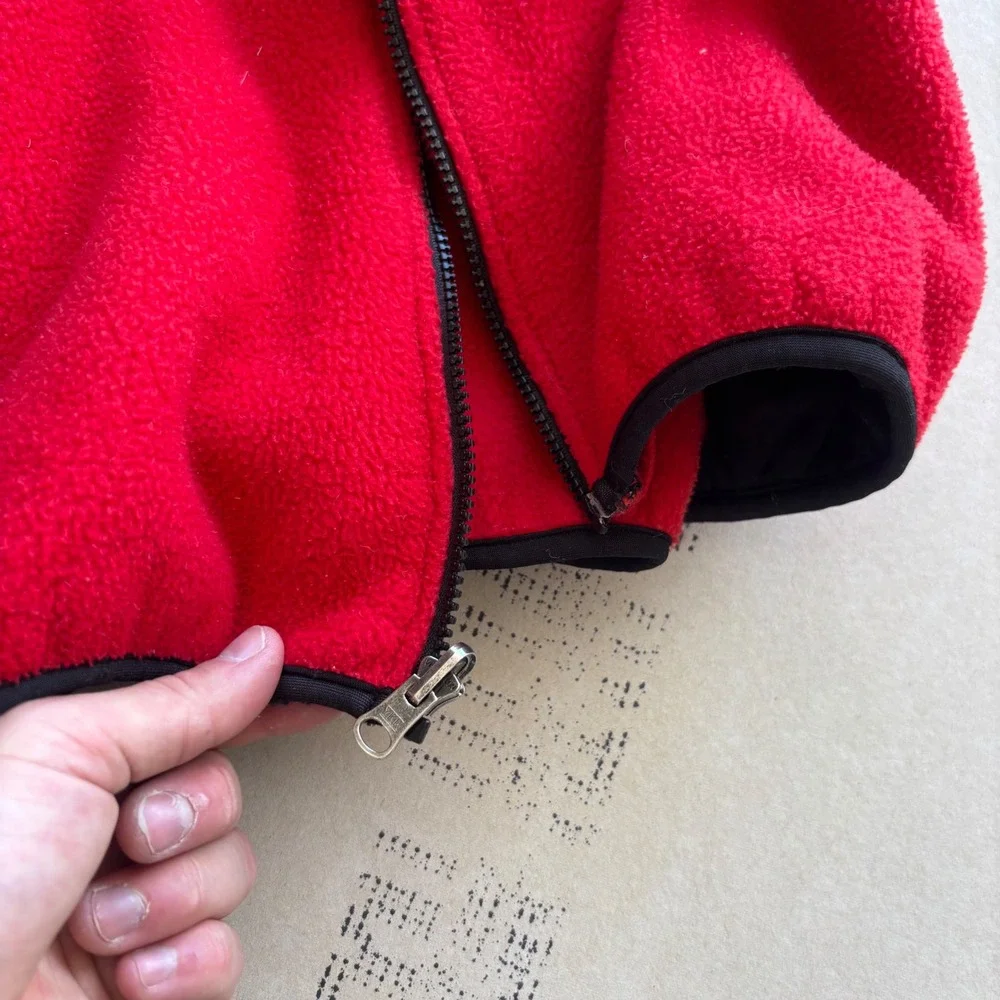 Vintage‎ 90s The North Face Denali Fleece Jacket XL Red Black Made in USA